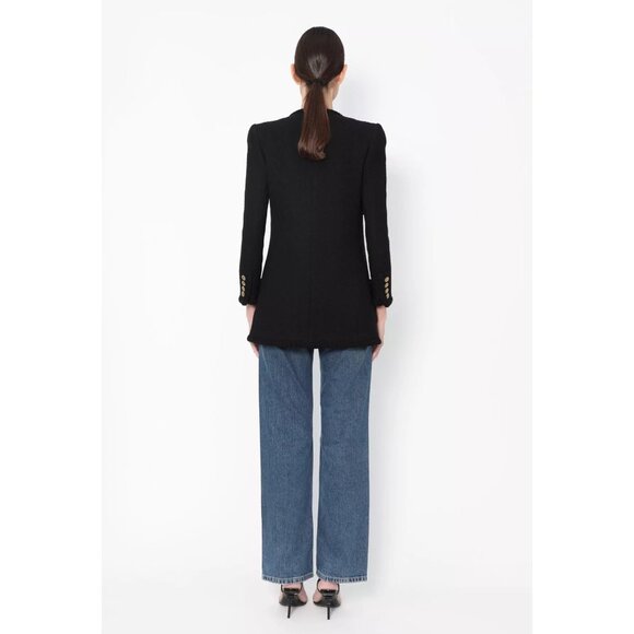 Saint Laurent Paris Wool Tweed Jacket in Black - Picture 5 of 7